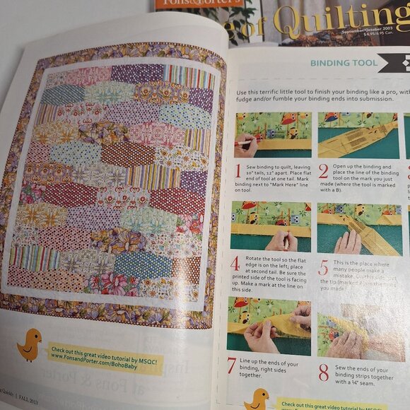 3 Fons & Porters Quilting Magazine Fall 2013 & 2003 Summer 2007 Patterns Lot - Picture 4 of 9